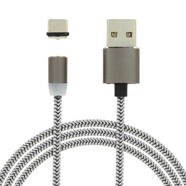 Avizar  Magnetisches USB-C Kabel Silber 