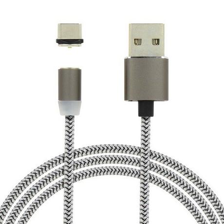 Avizar  Magnetisches USB-C Kabel Silber 