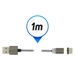 Avizar  Magnetisches USB-C Kabel Silber 