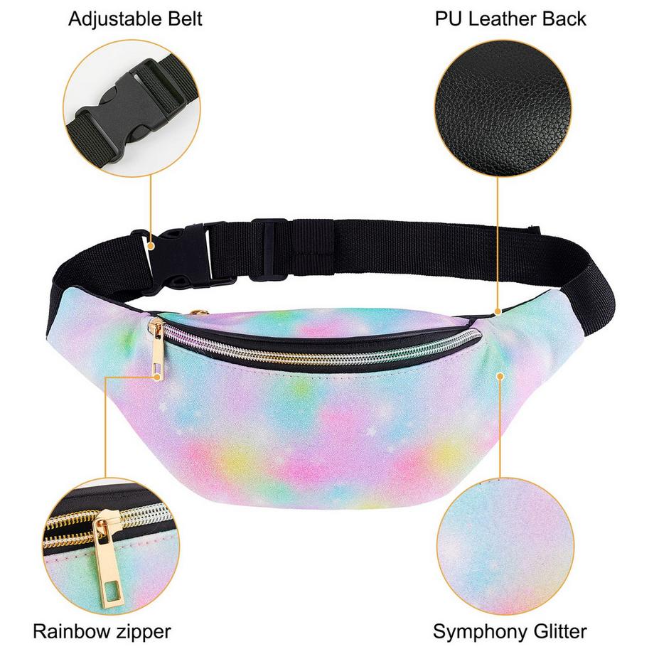 Only-bags.store Sac Banane Sport Paillettes Enfant avec Similicuir  