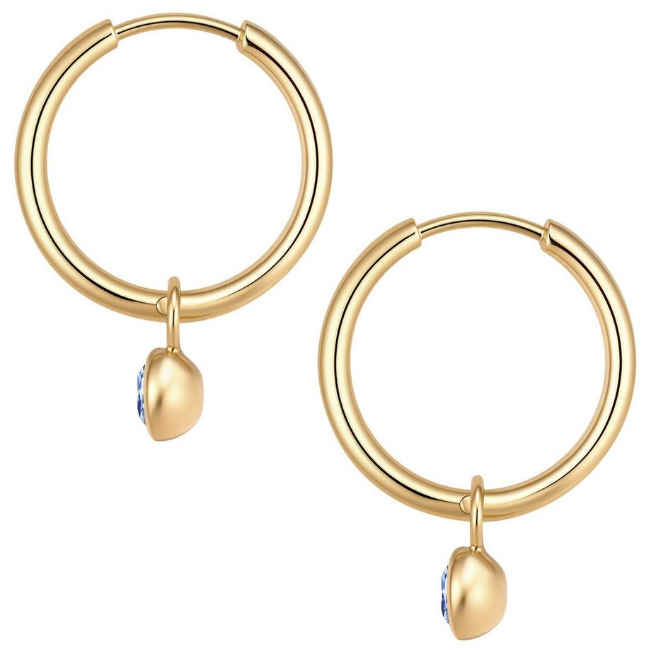 Glanzstücke München  Créoles Pierre de naissance septembre Acier inoxydable orné de cristaux de Swarovski 
