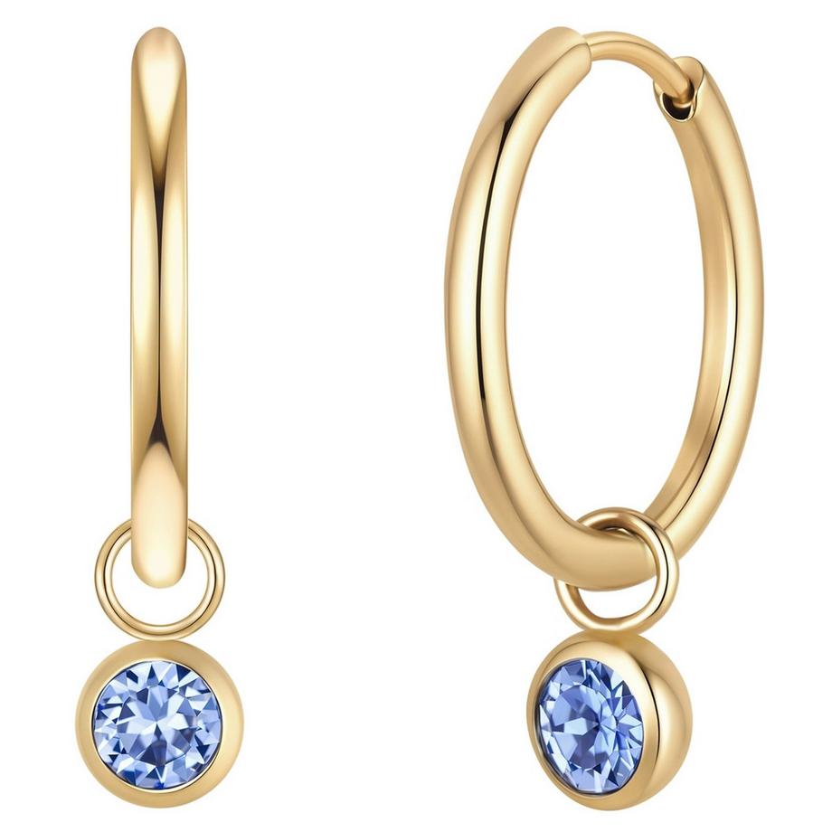 Créoles Pierre de naissance septembre Acier inoxydable orné de cristaux de Swarovski