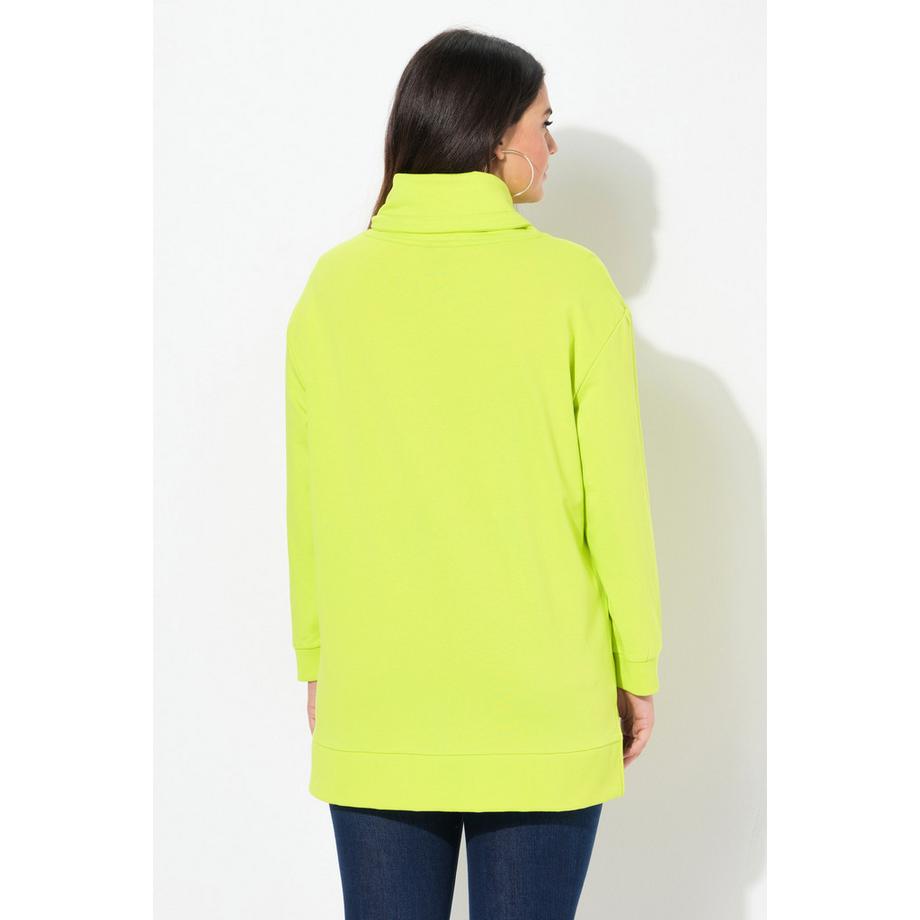 Ulla Popken Oversized Sweatshirt 3D Prägung Stehkragen  