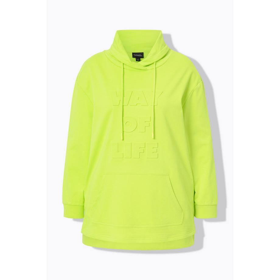 Ulla Popken Oversized Sweatshirt 3D Prägung Stehkragen  