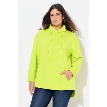 Felpa con lavorazione 3D, taglio oversize, collo alto e maniche lunghe