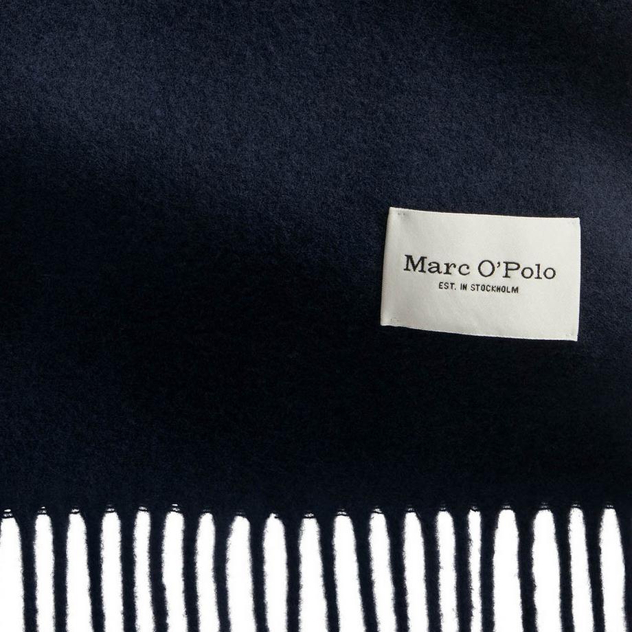 Marc O'Polo Gewebter Wollschal mit langen Fransen  