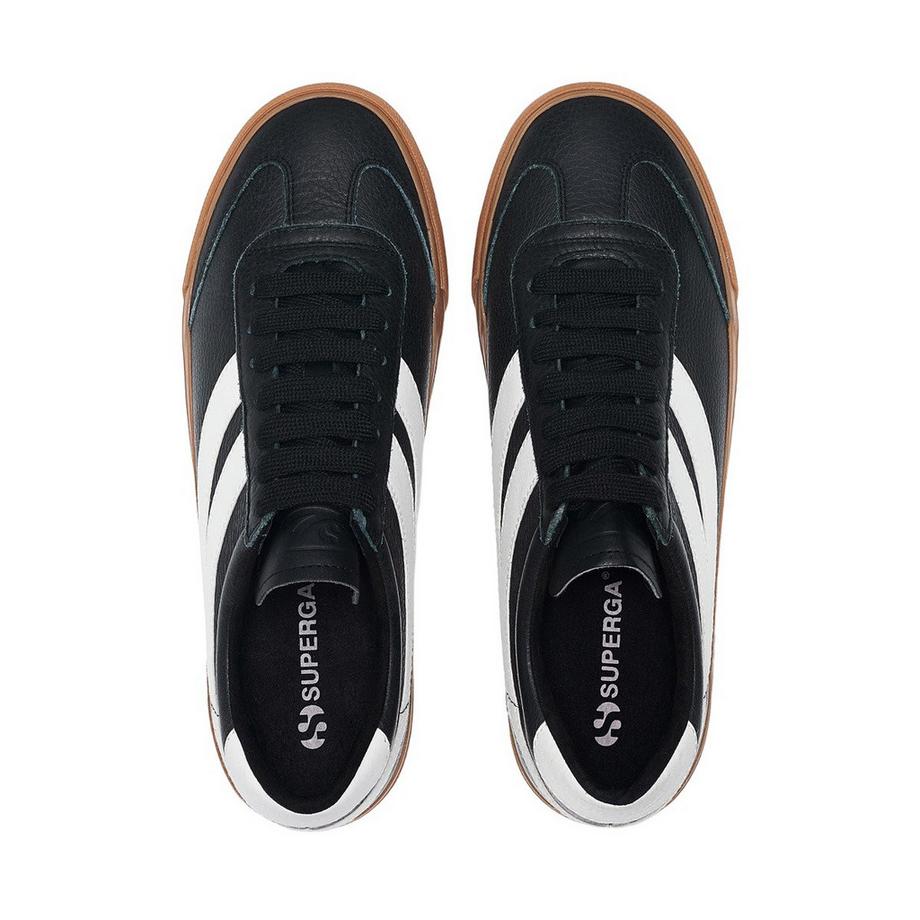 SUPERGA 4834 Club S Swallow Sneakers in Pelle Vegana Dettaglio a Contrasto  