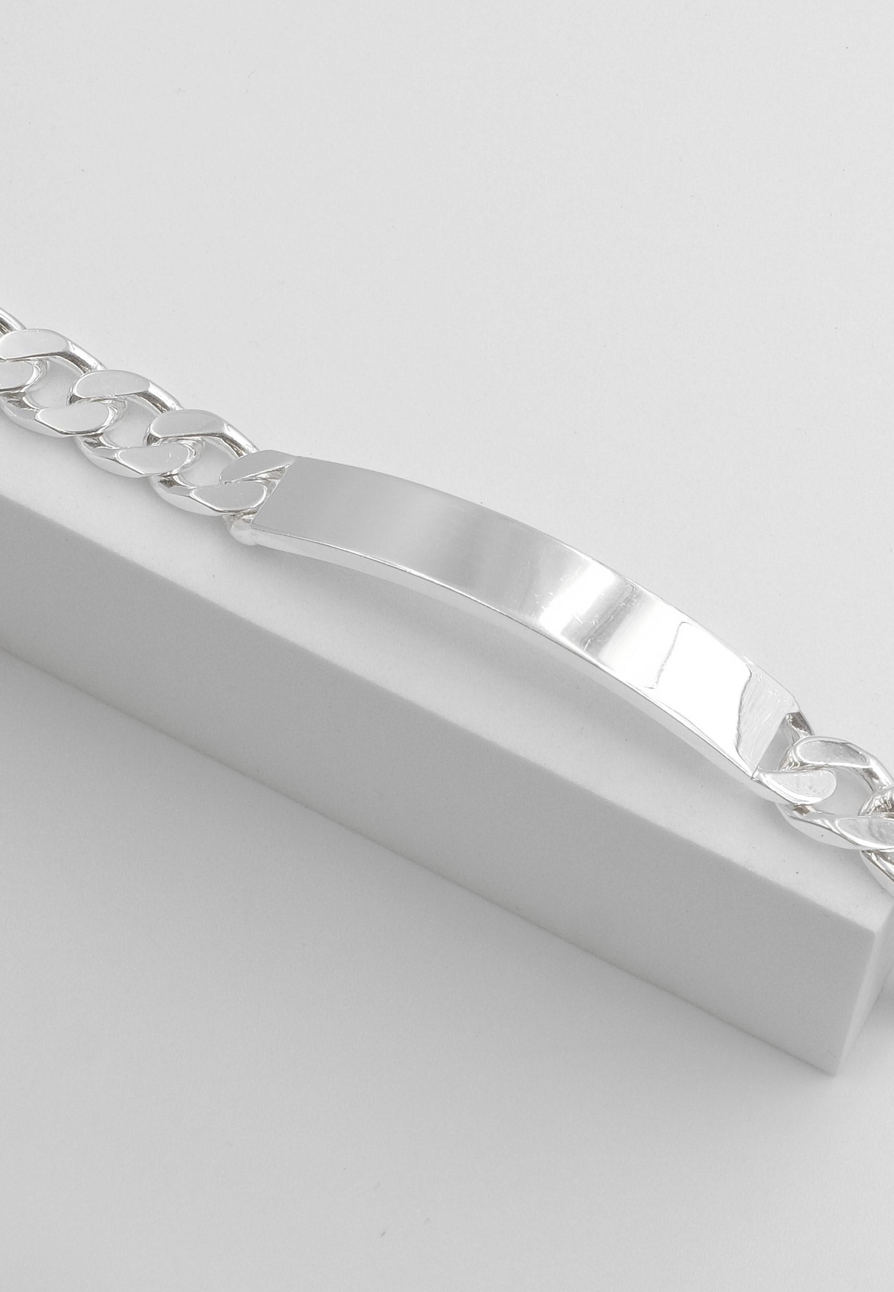 MUAU Schmuck  Bracelet d'identité en argent 925, 7mm, 19cm 