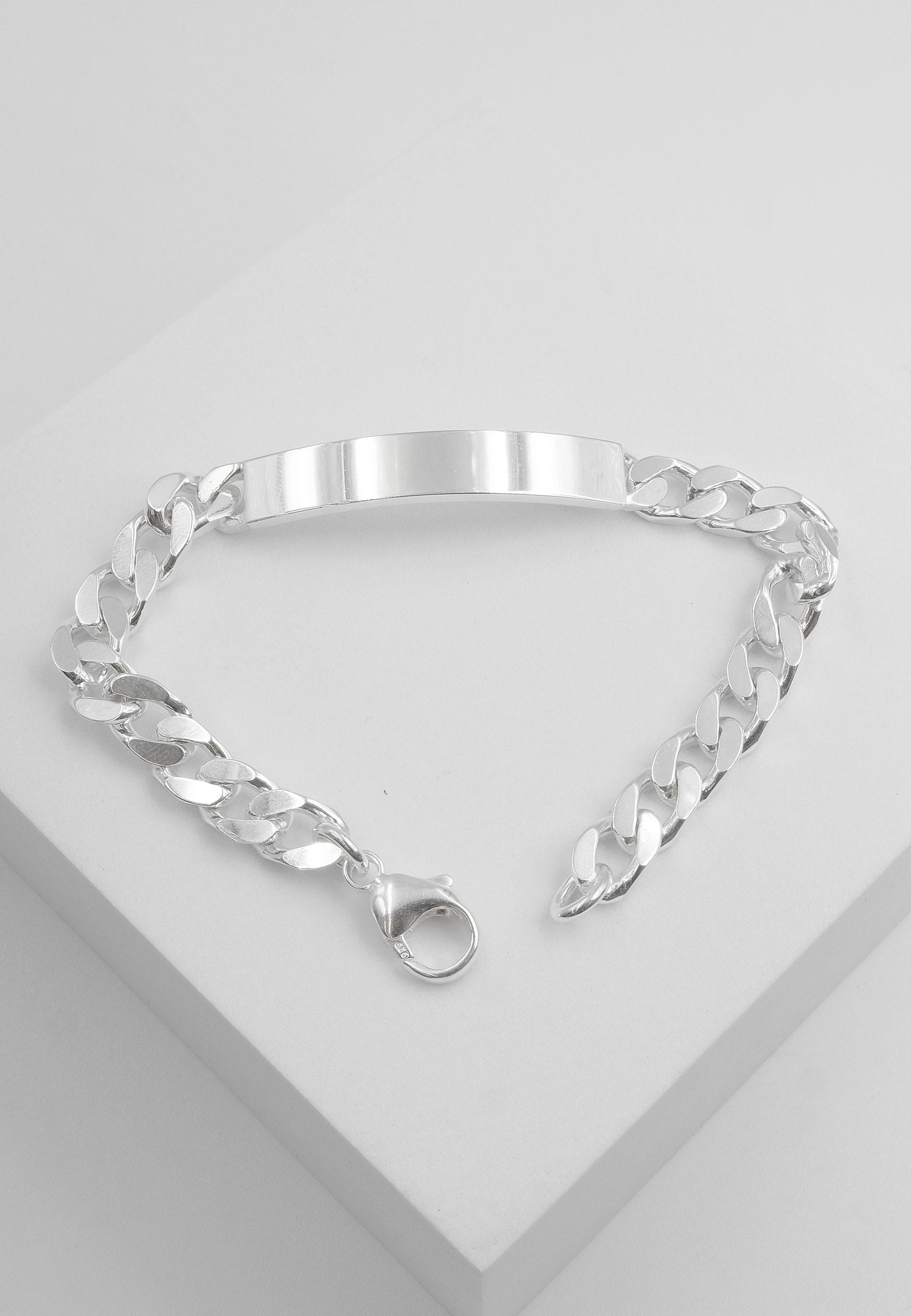 MUAU Schmuck  Bracelet d'identité en argent 925, 7mm, 19cm 