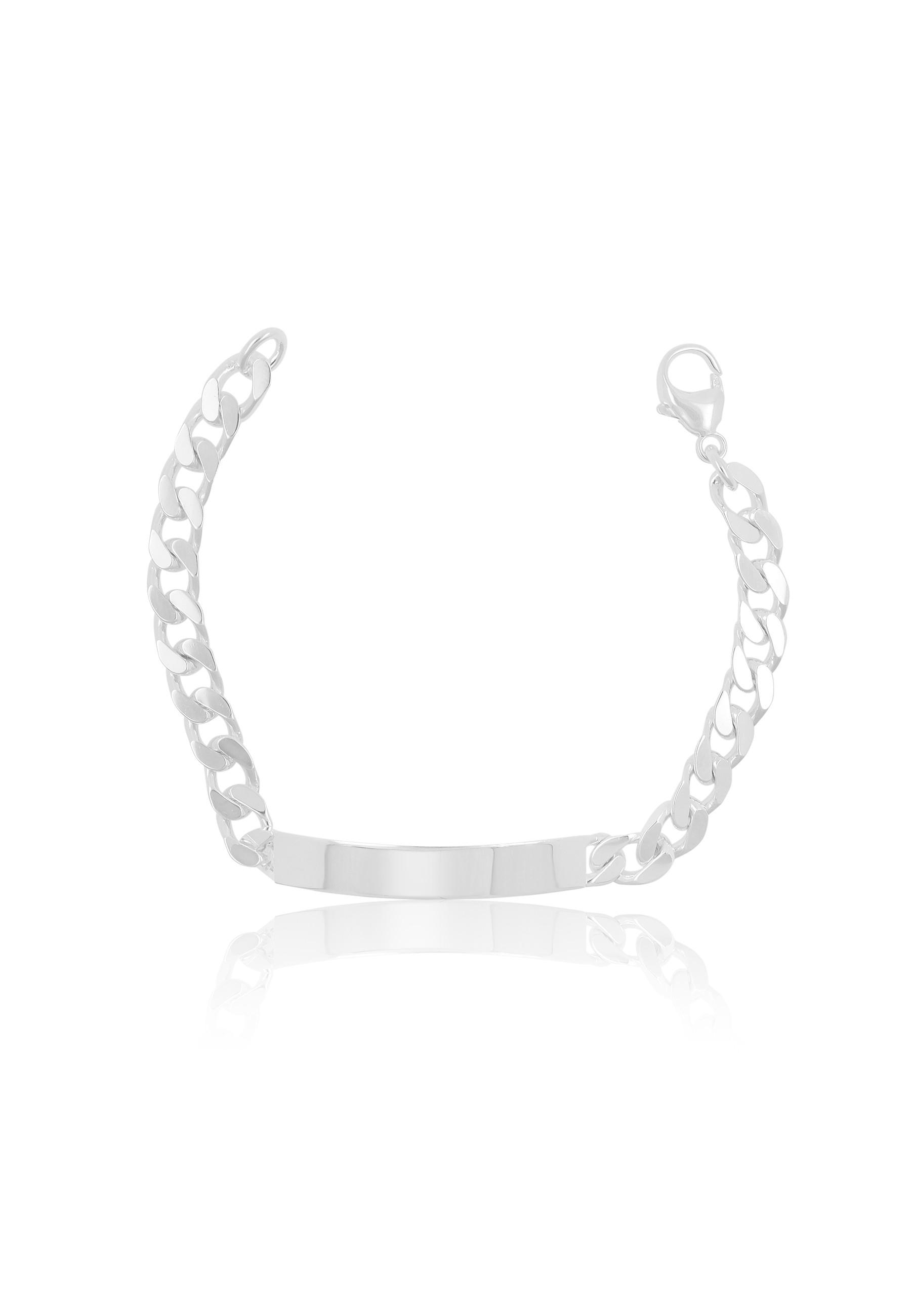 MUAU Schmuck  Bracelet d'identité en argent 925, 7mm, 19cm 