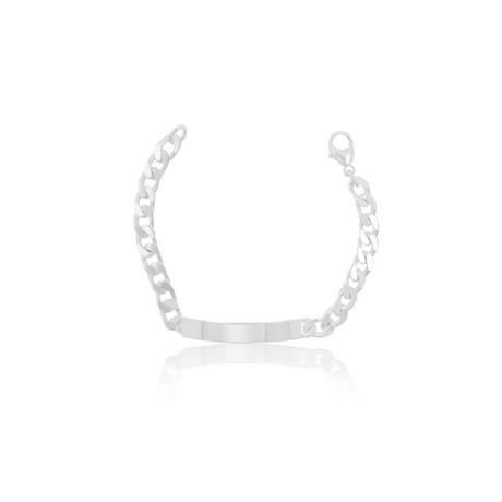 MUAU Schmuck  Bracelet d'identité en argent 925, 7mm, 19cm 