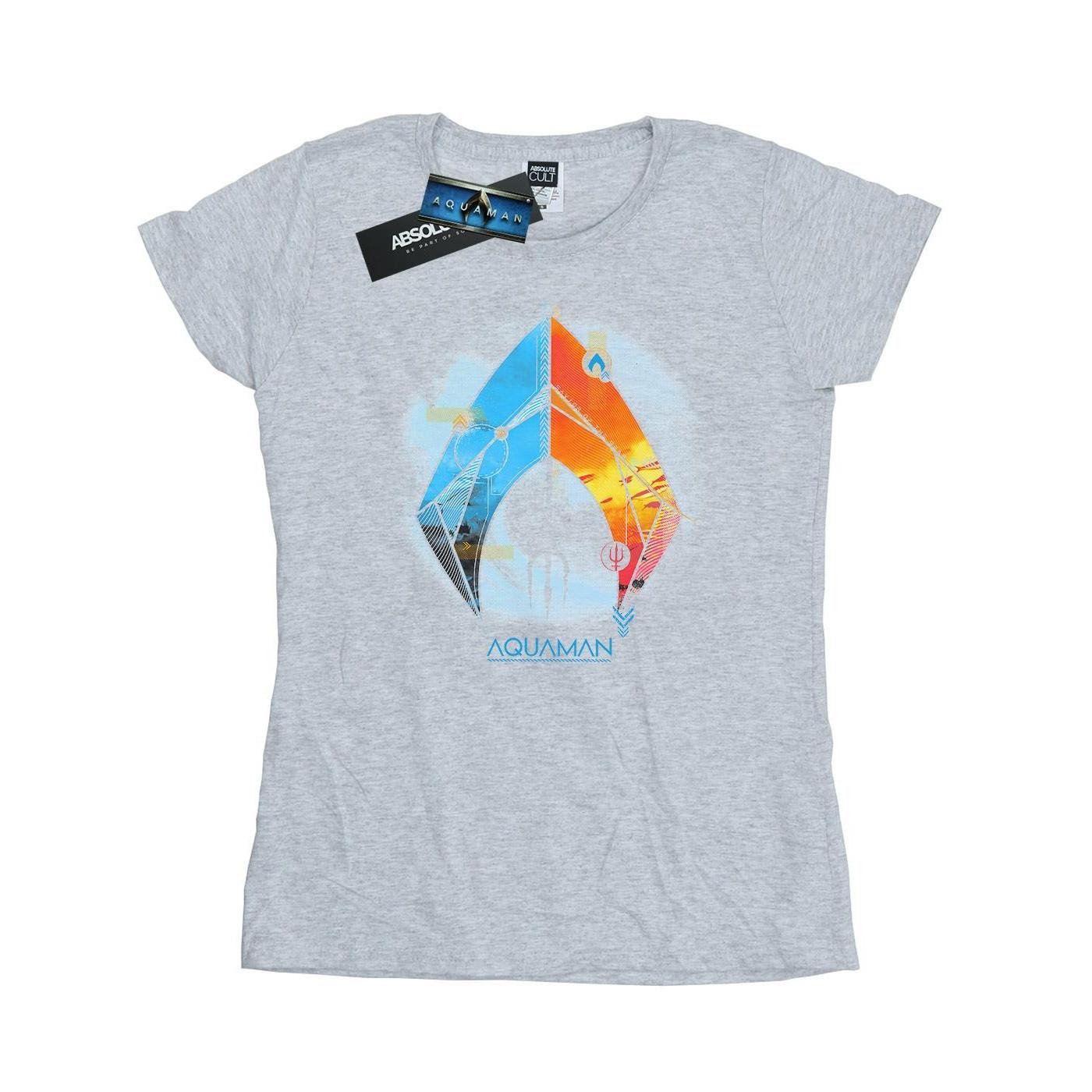 Image of Aquaman Tropical Logo Tshirt Damen Grau XXL