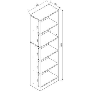 VCM Holz Aufbewahrung Stand Regal Bücherregal Deko Bücher Standregal Dilos XL 5-fach  