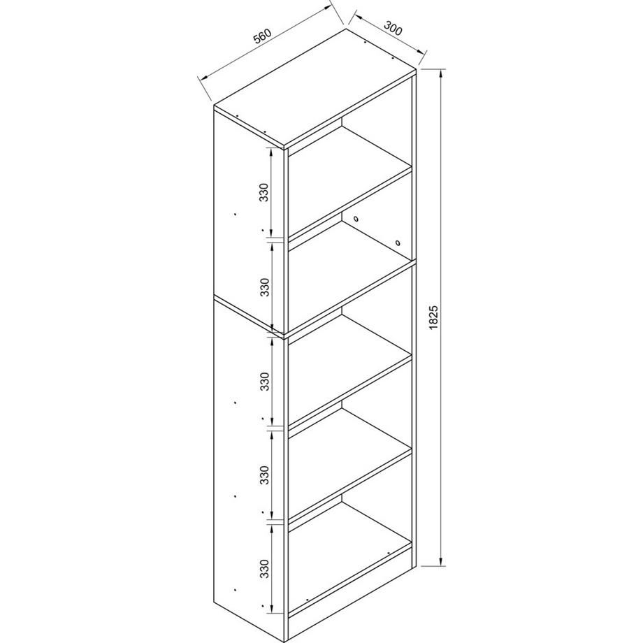 VCM Holz Aufbewahrung Stand Regal Bücherregal Deko Bücher Standregal Dilos XL 5-fach  