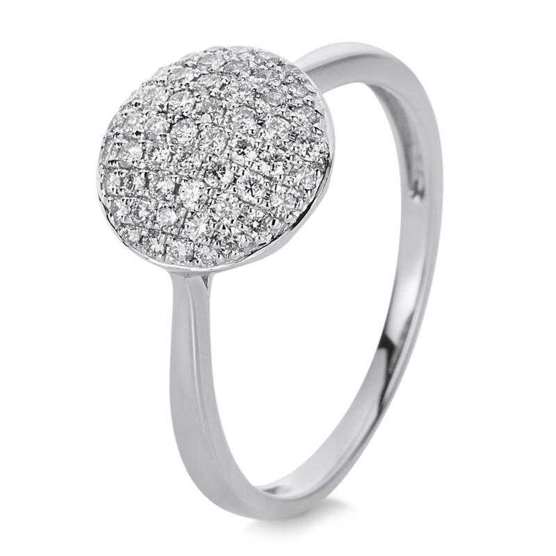 Image of Ring 585/14k Weissgold Diamant 0.36ct. Damen Silber 54