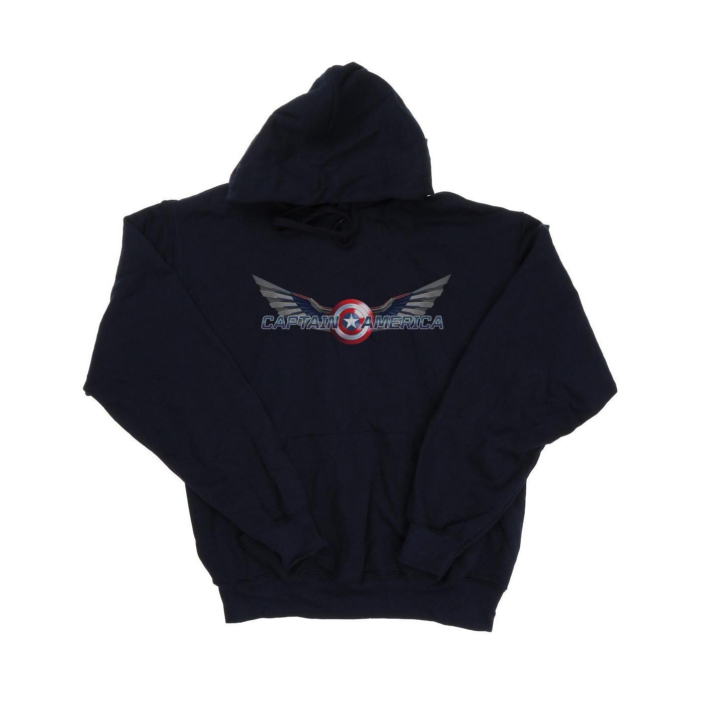 Image of Falcon And The Winter Soldier Captain America Logo Kapuzenpullover Damen Marine XXL