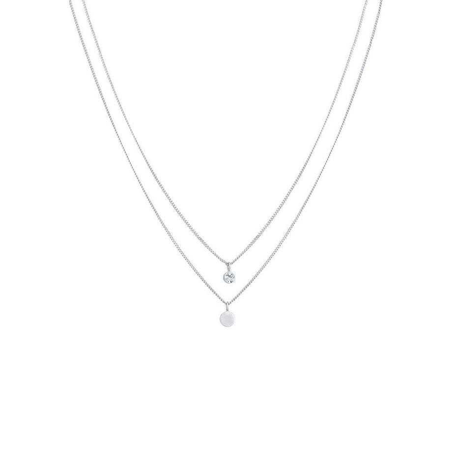 Elli  Collier Femmes Couches Plaquette Basique Avec Cristal 