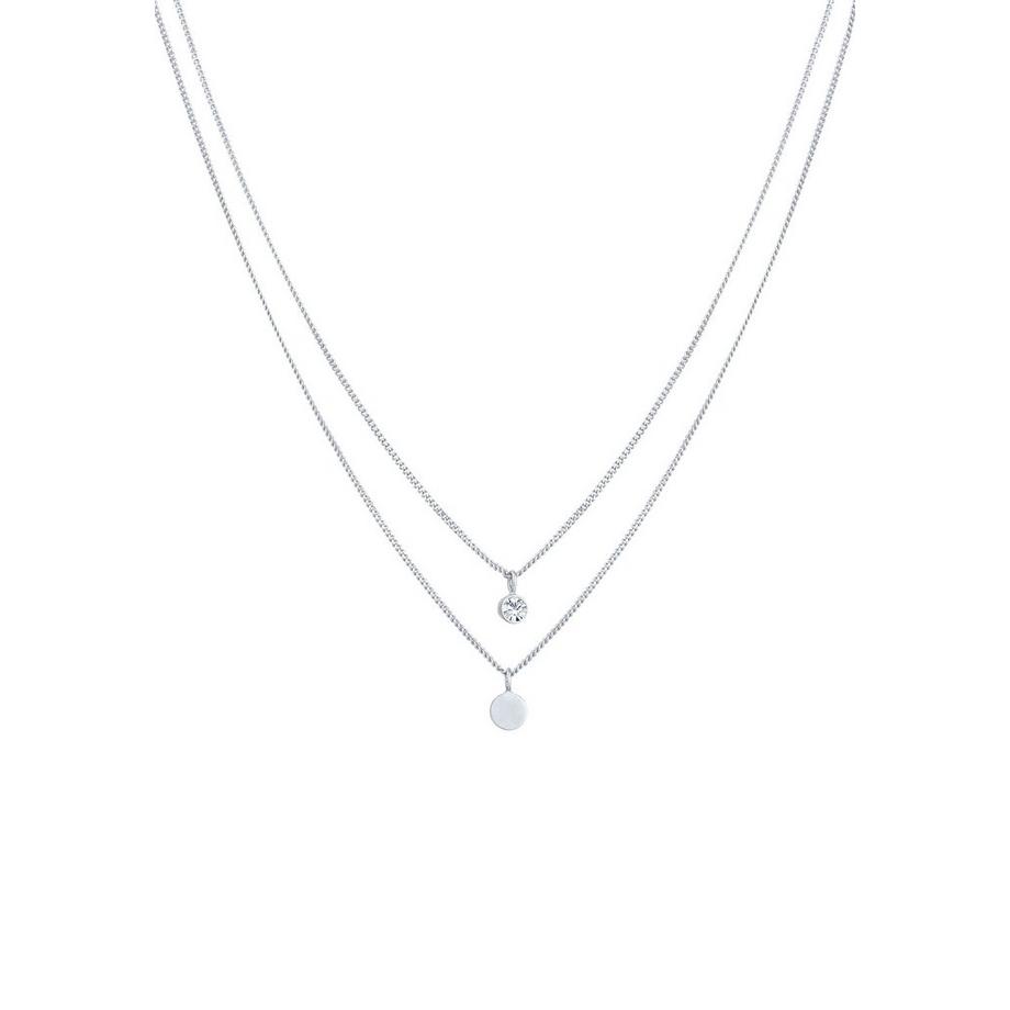 Collier Femmes Couches Plaquette Basique Avec Cristal