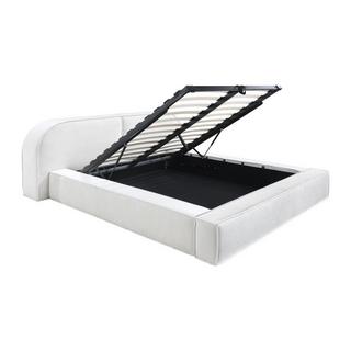 Maison Céphy Lit coffre 160 x 200 cm - Velours côtelé - Crème - Avec matelas - LIRABA de Maison Céphy  