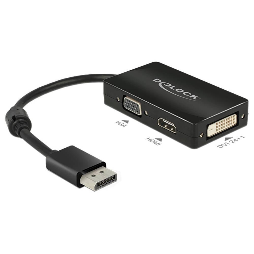 DeLock  DisplayPort / VGA / HDMI / DVI Adattatore [1x Spina DisplayPort - 1x Presa VGA, Presa HDMI 