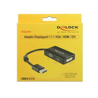 DeLock  Adaptateur Displayport vers VGA HDMI DVI passif 