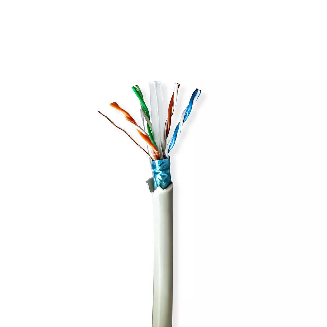 Nedis Network Cable Roll | CAT6 | Solid | F/UTP | Bare Copper | 50.0 m | Indoor | Round | LSZH | Grey | Pull Box