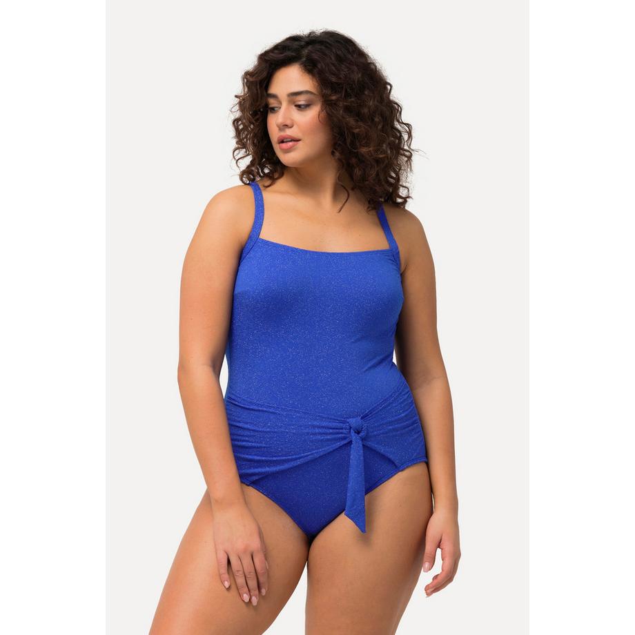 Ulla Popken Maillot de bain scintillant texturé bonnets souples style cache-cœur  