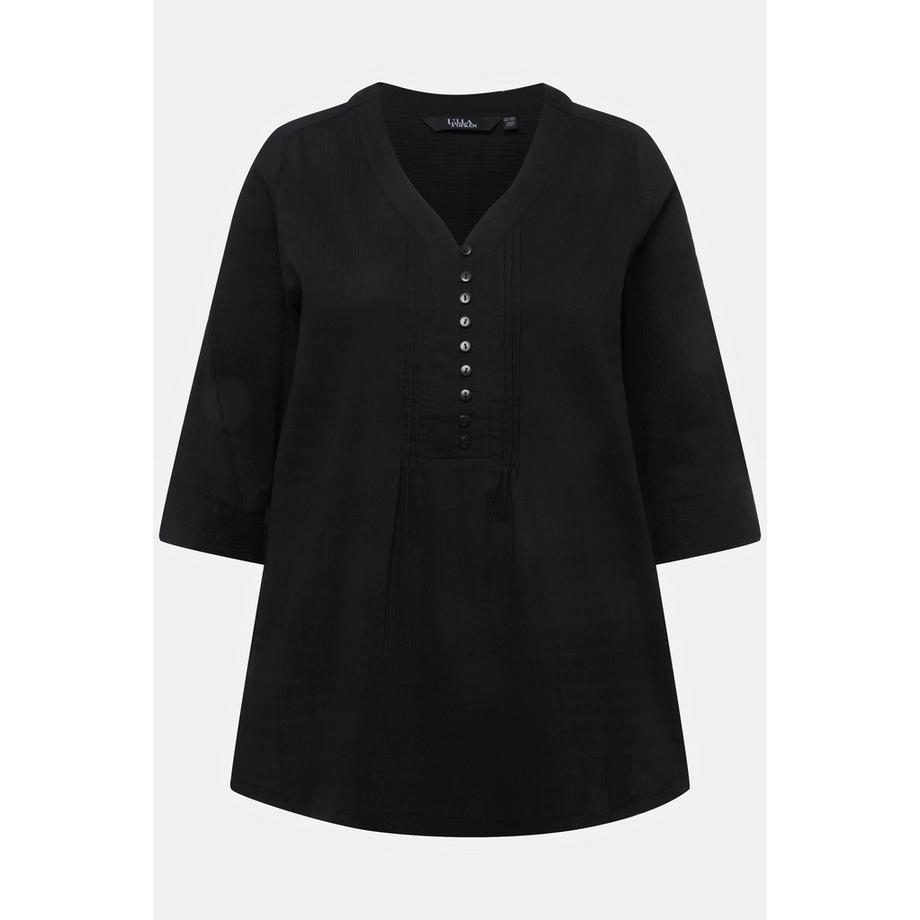 Ulla Popken Tunique Bulle Plis Piqués Manches 3/4  