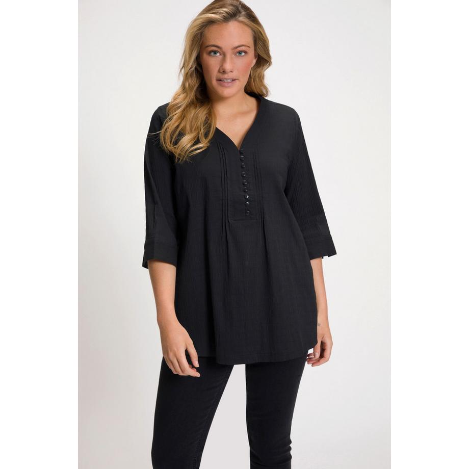 Ulla Popken Tunique Bulle Plis Piqués Manches 3/4  