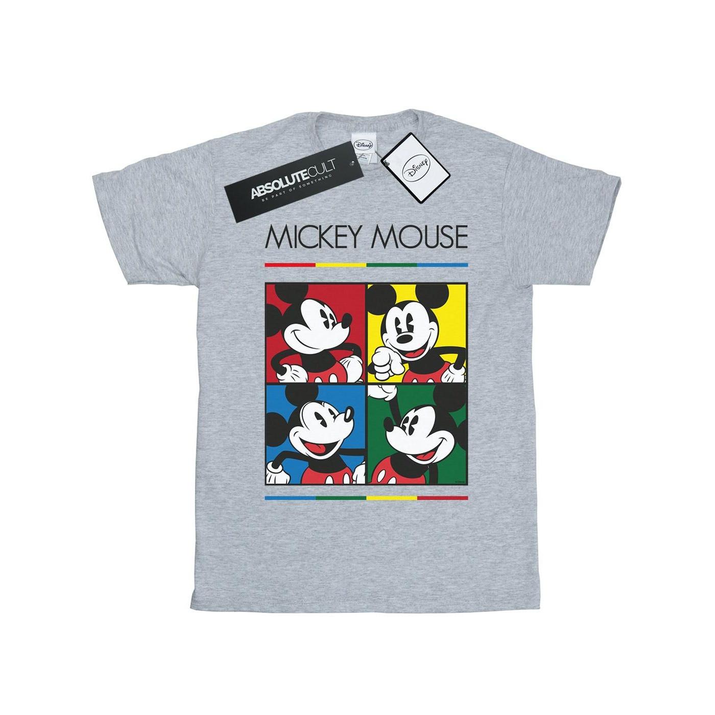 Image of Mickey Mouse Square Colour Tshirt Unisex Grau 152-158