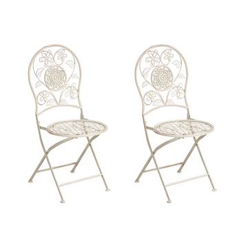 Lot de 2 chaises de jardin en Métal Rétro YAVIZA