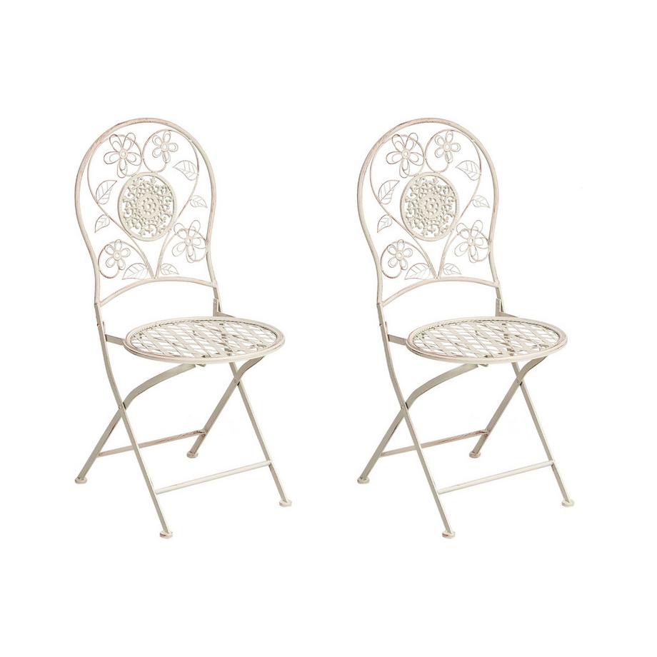 Beliani Lot de 2 chaises de jardin en Métal Rétro YAVIZA  
