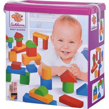 Bunte Holzbausteine Baby (50Teile)