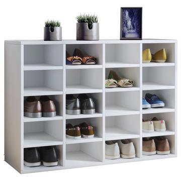 Holz Schuhregal | Maße ca. H. 67 x B. 92 x T. 33 cm | Schuhkommode mit 20 Fächern | Schuhschrank - Hinsol L