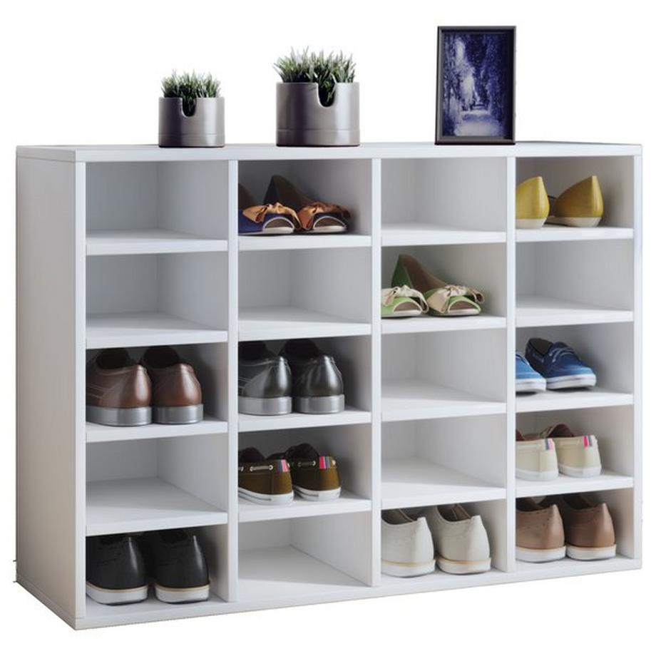 VCM Holz Schuhregal | Maße ca. H. 67 x B. 92 x T. 33 cm | Schuhkommode mit 20 Fächern | Schuhschrank - Hinsol L  