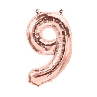 Riethmüller  Ballon Mylar Chiffre Rose Gold 9 