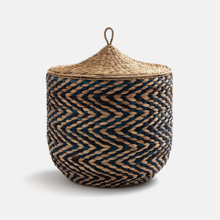 Panier tressé avec couvercle