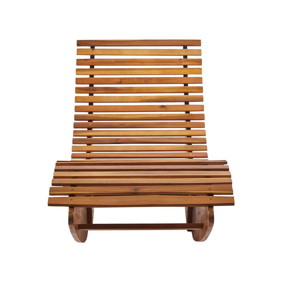 Beliani Sonnenliege mit Kissen aus Akazienholz Klassisch BRESCIA PREMIUM  