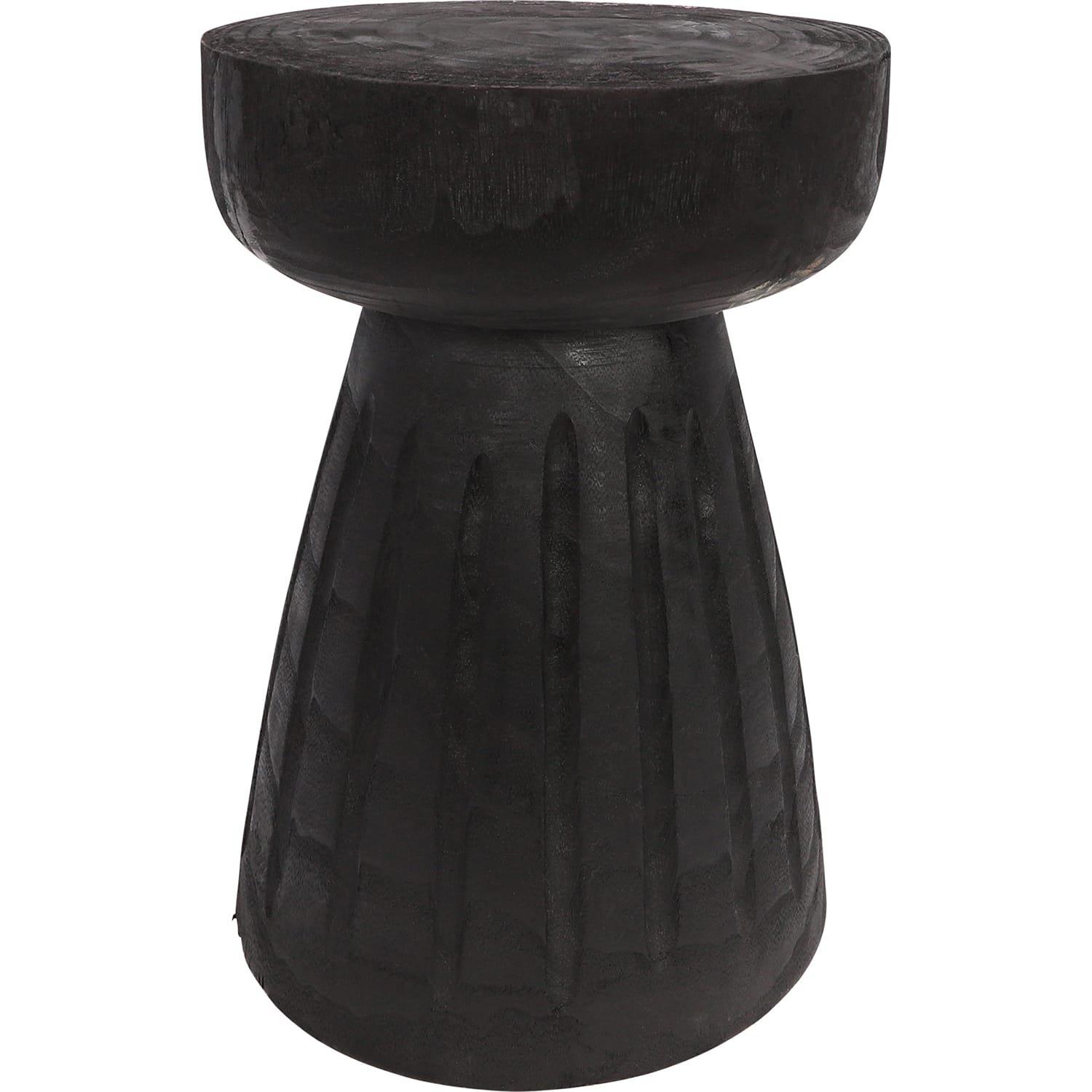 mutoni Tabouret Borre bois noir rond 28x28  