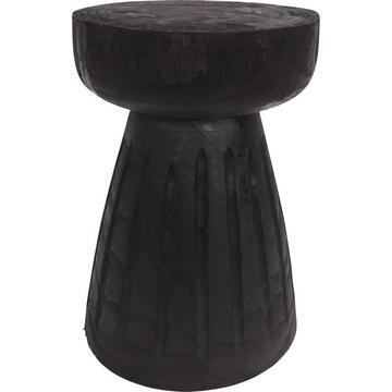 Tabouret Borre bois noir rond 28x28