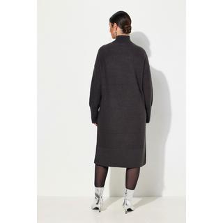 Ulla Popken Strickkleid Linksstrick Stehkragen Langarm  