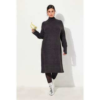 Ulla Popken Strickkleid Linksstrick Stehkragen Langarm  