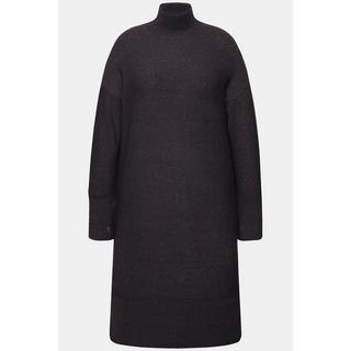 Ulla Popken Strickkleid Linksstrick Stehkragen Langarm  