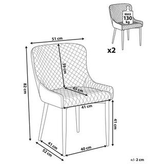 Beliani Chaise de salle à manger en Velours Glamour SOLANO  