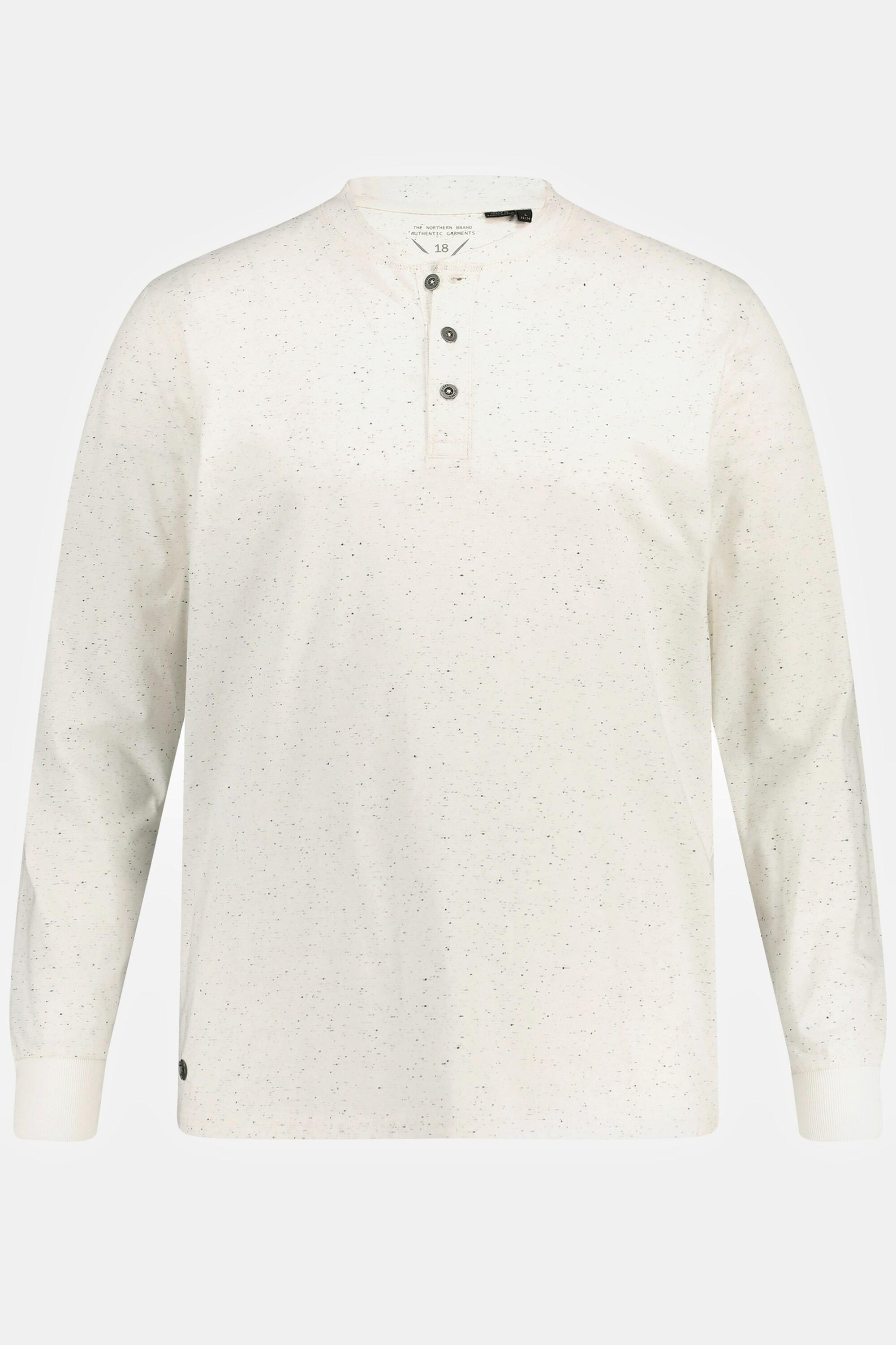 JP1880  Maglia serafino in jersey operato con maniche lunghe, scollo a girocollo e abbottonatura, fino alla tg. 8XL 