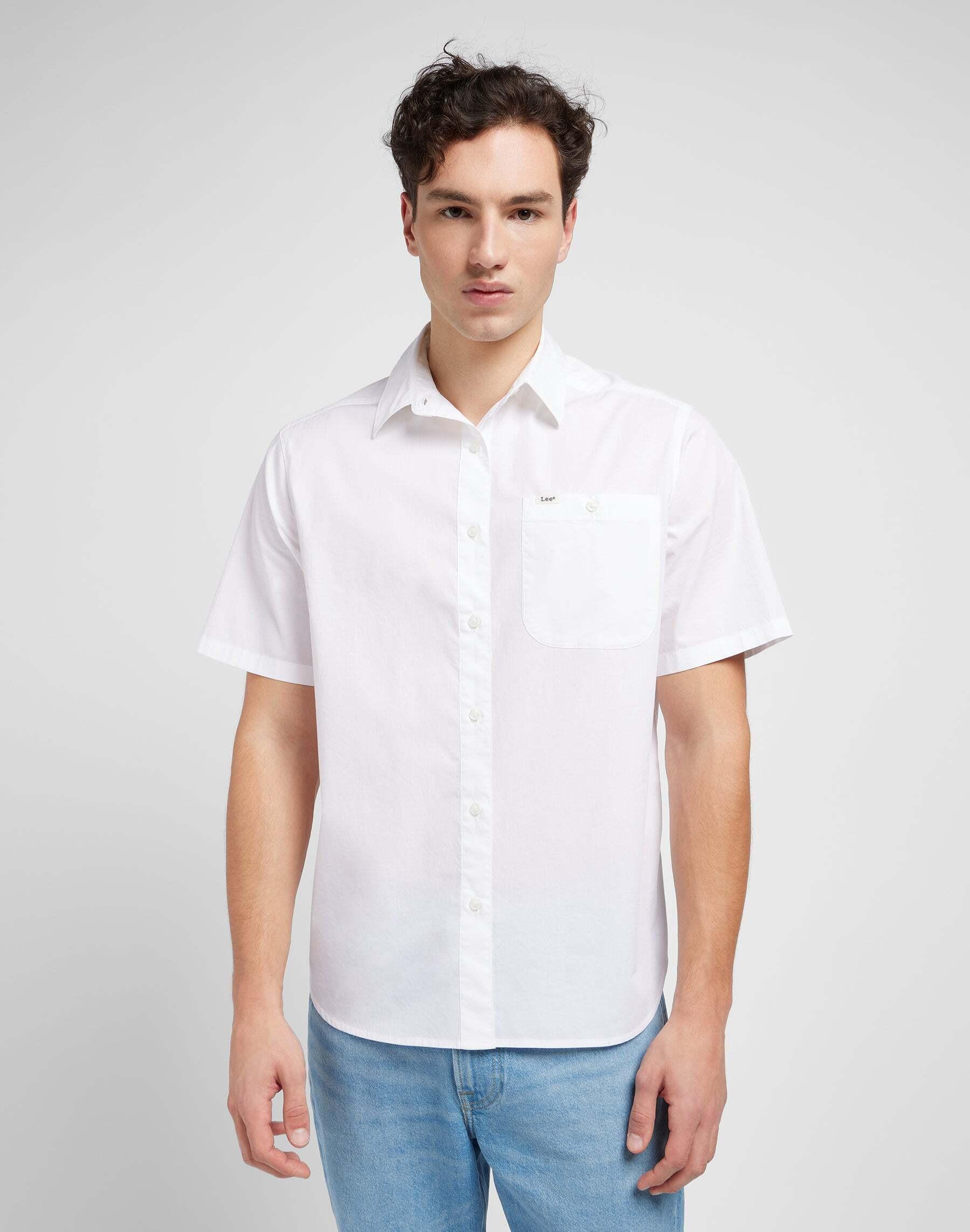 Image of Hemden Patch Shirt Herren Weiss M