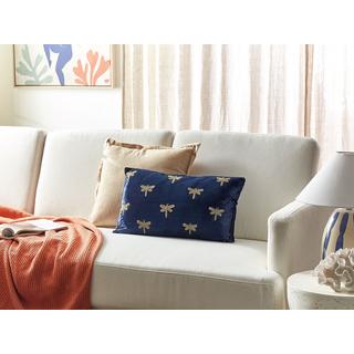 Beliani Cuscino decorativo en Velluto Moderno BLUESTEM  