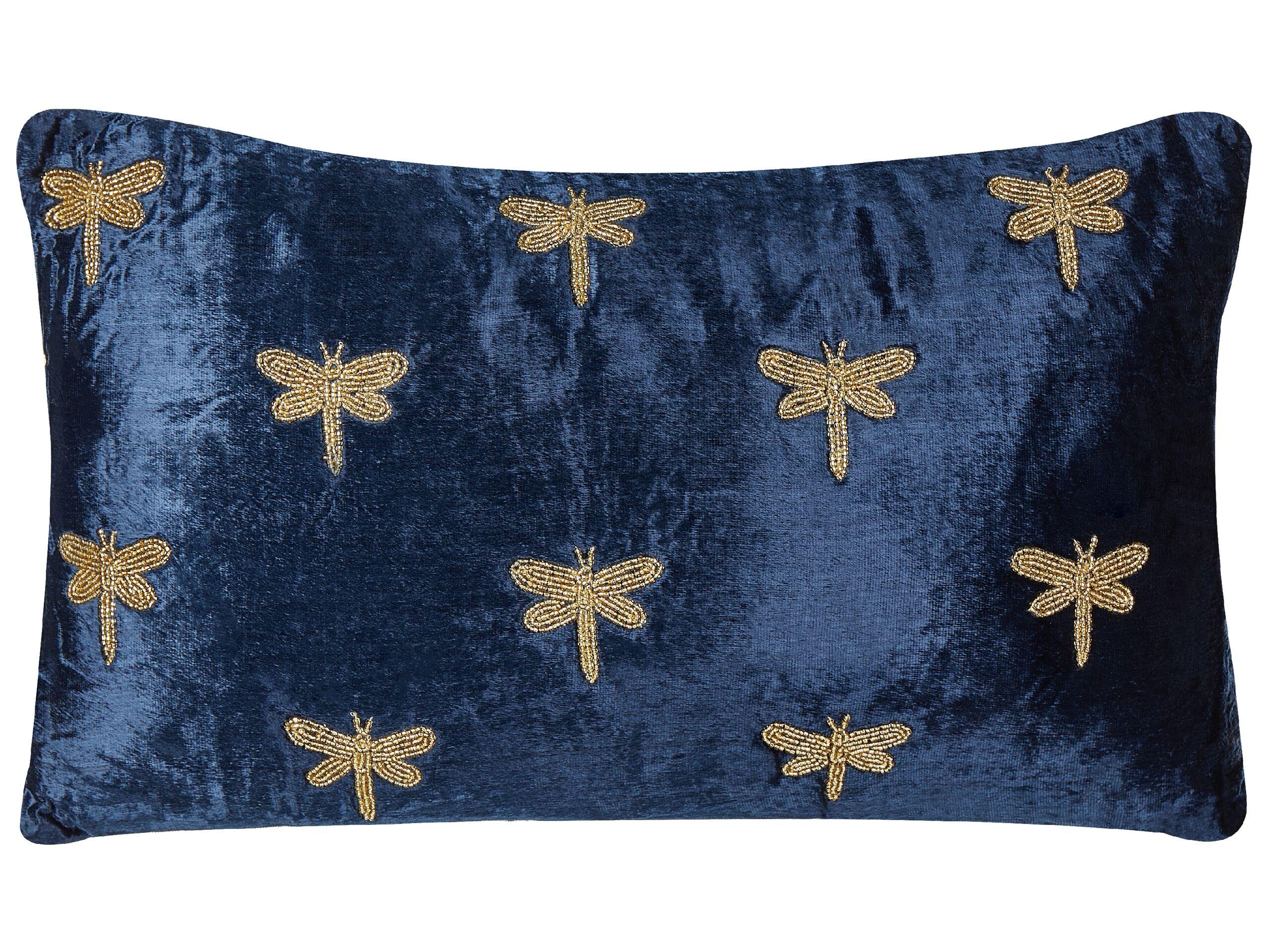 Beliani Coussin en Velours Moderne BLUESTEM  