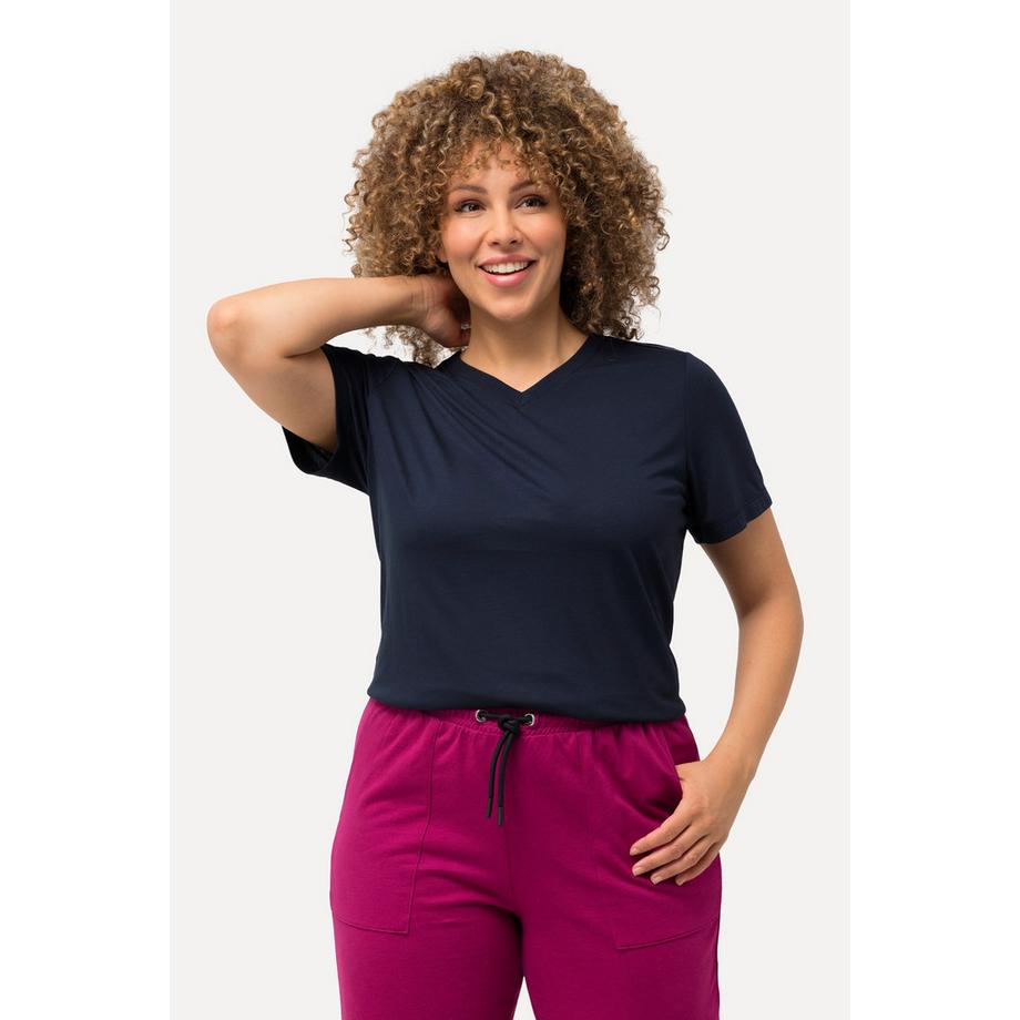 Ulla Popken Antibakterielles V-Ausschnitt Halbarm Funktionsshirt  