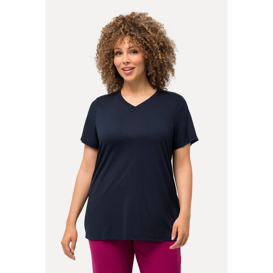 Ulla Popken Antibakterielles V-Ausschnitt Halbarm Funktionsshirt  